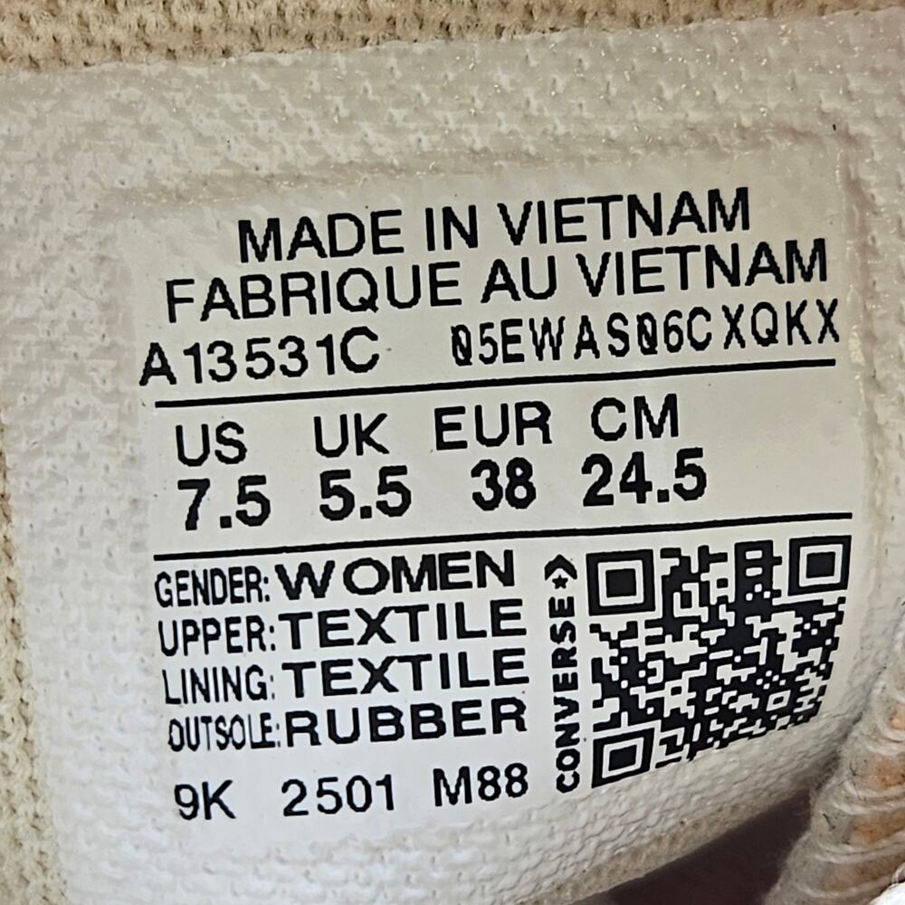 CONVERSE WOMEN'S 7.5 CTAS WEDGE HI COASTAL DUNE NWOB A13531C NWOB - Picture 6 of 6